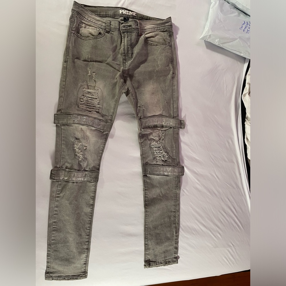 Jeans preme 32w 32l gray straight leg